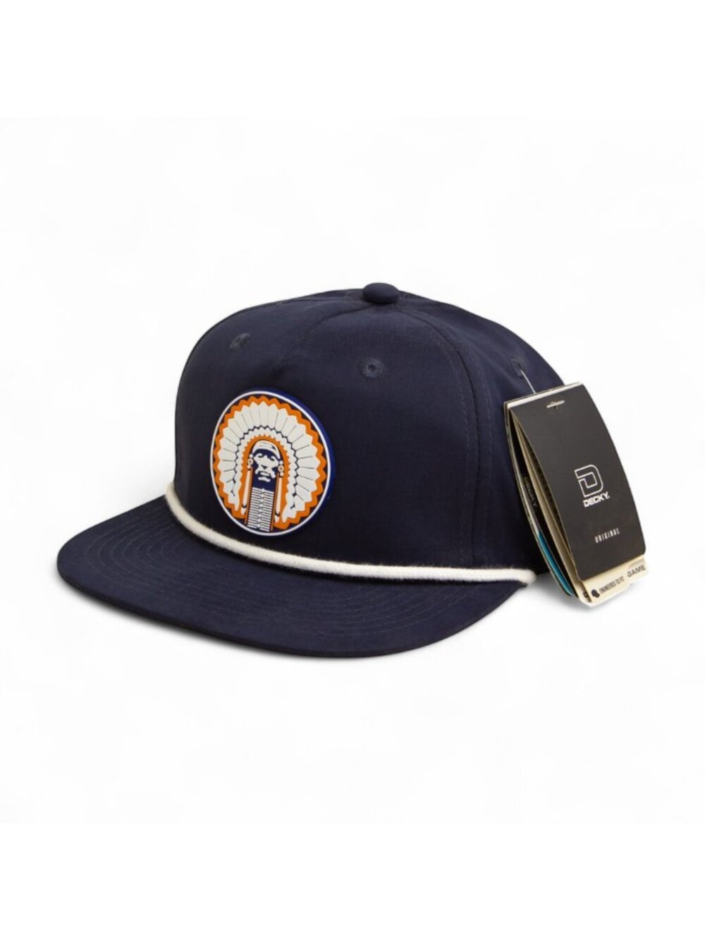 Illinois Fighting Illini Chief Illiniwek 3D Classic Rope Hat- Navy/ White